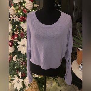 Lavender Long Sleeve Women's Top soo soft cotton size L batwing style sleeve..